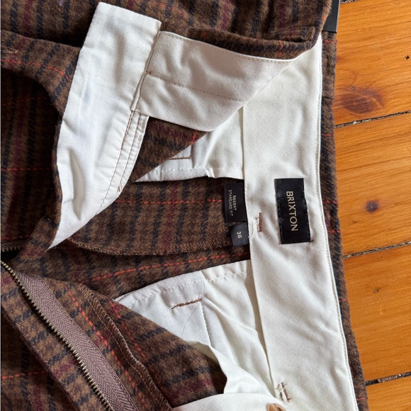 Brixton Men's Plaid Chinos - Black and Brown - Picture 3 of 3